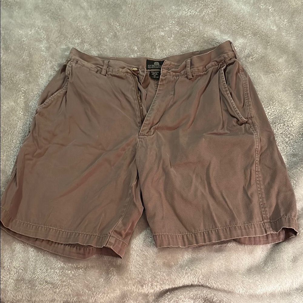Structure Tan Flat Front Shorts Casual Wear